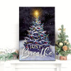 Canvas Wall Art Featuring A Christmas Tree With The Message Just Breathe A Religious Christmas Poster