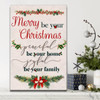 Canvas Wall Art Featuring The Message Merry Be Your Christmas A Beautiful Religious Painting For Your Home