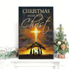Canvas Print Featuring The Message Christmas Begins With Christ A Religious Christian Painting For Your Home