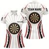 Goofygear Personalized White Womens Darts Polo Shirts Custom Dart Shirts For Women Dart Team Jerseys