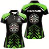 Goofygear Personalized Green Black Womens Darts Polo Shirt Custom Darts Shirt For Women Dart Jerseys