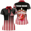 Goofygear American Bowling Jersey Women Custom Black Bowling Polo Shirt Team Patriot Bowling Shirt