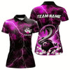 Goofygear Pink Thunder Lightning Custom Cobra Snake Bowling Polo Shirts For Women, Bowling Team Shirt