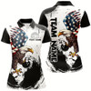 Goofygear Personalized Eagle Bowling Shirt Patriotic Bowling Jersey For Women Polo Shirt