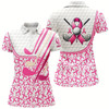 Goofygear Personalized Pink Ribbons Pattern Golf Clubs Polo Shirt For Women Custom Breast Cancer Golf Shirts