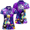 Goofygear Personalized Purple Billiard Balls Polo Shirts For Women Custom Colorful Billiard Jerseys Shirts