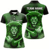 Goofygear Custom Lion Bowling Polo Shirts For Women, Ladies Bowling Shirts Bowling Uniform Green