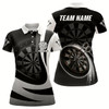 Goofygear Personalized Black White 3D Women Darts Polo Shirt Custom Cool Darts Team Jersey For Women