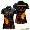 Goofygear Custom Flame Butterflies Patriotic Polo Dart Shirt Usa Flag Dartboard Dart Jersey For Women