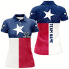 Goofygear Customized Grunge Texas Flag Darts Women Polo Shirts, Patriotic Texas Darts Jerseys For Dart Players