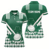 Goofygear Green And White Argyle Shamrock St Patrick'S Day Women Golf Polo Shirts Custom Women Golf Clothing