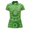 Goofygear Green Clover Circle St Patrick Day Golf Polo Shirts Custom Golf Shirts For Women Golf Gifts