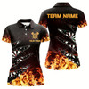 Goofygear Personalized Dart Board Fire Flame Women Darts Polo Shirts Custom Darts Player Shirts, Darts Jerseys
