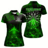 Goofygear Us Flag & Skull Custom Patriotic Green Dart Polo Shirts For Women, Dart Team Jerseys