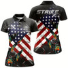 Goofygear American Flag Bowling Shirt For Women Custom Bowling Jersey Strike Patriot League Lady Polo Shirt