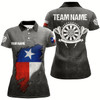Goofygear Personalized Retro Grunge Texas Darts Women Polo Shirts Custom Patriotic Texas Flag Darts Jerseys