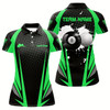 Goofygear Personalized Paint Billiard Balls Black Green 3D Polo Shirts For Women, 8 Ball Billiards Jerseys