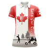 Goofygear Womens Golf Polo Shirts Custom Name Canadian Flag Patriotic Let’S Par Tee White Golf Shirt