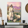 Jesus With Sheep Canvas Artwork Jesus Poster Christian Canvas Art With Religious Themes And Inspirational Paintings