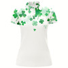 Goofygear 3D Green Clover St Patrick Golf Polo Shirt Custom Womens Golf Shirts Personalized Golf Tops
