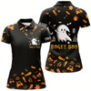Goofygear Funny Black Orange Halloween Background Women Golf Polo Shirts Custom Bogey Boo Ladies Golf Tops