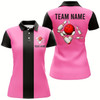 Goofygear Personalized Pink Black Retro Bowling Polo Shirt For Women Custom Vintage Bowling Team Jerseys
