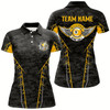 Goofygear Personalized Camo Yellow 9 Ball Pool Polo Shirts For Women, Custom Billiard 9 Ball Team Jerseys