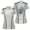 Goofygear White Golf Ball Texture Golf Polo Shirts For Womens Custom Name, Patriotic Golf Gifts