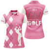 Goofygear Pink Leopard Argyle Pattern Women Golf Polo Shirt Custom Move Over Boy Let A Girl Show You How To Golf