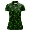 Goofygear Black And Green Shamrock Pattern Lucky Women Polo Golf Shirts Custom St Patrick Day Team Golf Apparel