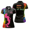 Goofygear Womens Golf Polo Shirt Custom Name Black Watercolor Best Mom By Par, Mother'S Day Golf Gift For Mom