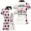 Goofygear Golf Skull Women Golf Polo Shirts Custom I Was One Under Today One Under A Tree, Bush And Water Pink