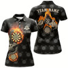 Goofygear Personalized Darts Flame Skull Reaper Polo Shirts Custom Crazy Darts Jersey For Women