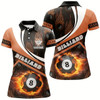 Goofygear Billiard Balls Fire Flame Orange Style Custom Billiard Polo Shirts For Women, Billiards Women Shirts