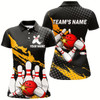 Goofygear Custom Bowling Shirts For Women Black Bowling Team Jersey Funny Bowling Polo Shirts