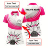 Goofygear Pink Polo Bowling Shirt For Women Personalized Ladies Bowlers Team Short Sleeves Jersey