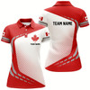 Goofygear Red And White Womens Golf Polo Shirts Custom Team Name Canada Flag Patriotic Womens Golf Tops