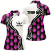 Goofygear Pink Custom Flame Bowling Shirts For Women, Ladies Bowling Polo Shirts With Name