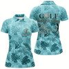 Goofygear Blue Tropical Plants Womens Golf Polos Shirt Custom Golf Instruction Swing Swear Look For Ball Repeat