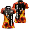 Goofygear Custom Flame Bowling Shirts For Women, Bowling Team Shirt Bowlers Outfits