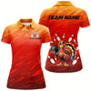 Goofygear Custom Funny Turkey Bowling Shirts For Women, Orange Camo Thanksgiving Bowling Shirt Team Uniform