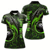 Goofygear Black And Green Custom Dragon Bowling Shirts For Women, Dragon Bowling Team Shirts