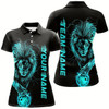Goofygear Blue Lion Custom Bowling Short Sleeve Shirts For Women, Lion Bowling Team Shirt Outfits Style 1