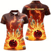 Goofygear Custom Flame Bowling Shirts For Women, Fire Bowling Team League Shirt Bowler Uniform Outfit Style 1