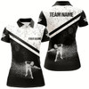 Goofygear Personalized 3D Funny Billiards Polo Shirts For Women, Custom Pool Player White Grunge Jerseys