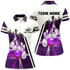 Goofygear Purple Galaxy Light Bowling Ball Pins Custom Women Bowling Polo Team League Jerseys, Bowling Gifts