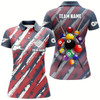 Goofygear Personalized Us Flag Pattern Stars Filled Billiard Polo Shirts For Women, 8 Ball Billiards Jerseys
