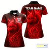 Goofygear Red Flaming Wolf Dartboard Darts Shirt For Women - Custom Team Jersey For Players