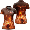 Goofygear Custom Flame Bowling Shirts For Women, Fire Bowling Team League Shirt Bowler Uniform Outfit Style 2