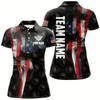 Goofygear Personalized Vintage Smoke Us Flag Billiard Polo Shirts For Women, Custom 8 Ball Pool Team Jerseys Style 3